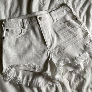 SOLD NWT INC white frayed shorts